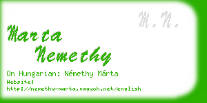 marta nemethy business card